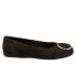 Softwalk Sonoma Halo S2257-004 Womens Black Narrow Nubuck Ballet Flats Shoes