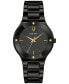 ფოტო #1 პროდუქტის Women's Millennia Diamond Accent Black Ceramic Bracelet Watch 35mm