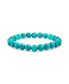 Classic Elegant Blue Turquoise Color 7MM Ball Beads Strand Necklace Stretch Bracelet Set For Women