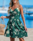 ფოტო #3 პროდუქტის Women's Forest Floral Sweetheart Twist Mini Beach Dress