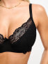 Ivory Rose Fuller Bust cut & sew padded lace bra in black