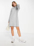 Фото #3 товара Vero Moda roll neck mini jumper dress in grey melange