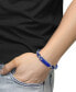 ფოტო #2 პროდუქტის EFFY® Men's Lapis Lazuli Leather Cord Bracelet in Sterling Silver