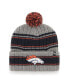 Фото #3 товара Men's Graphite Denver Broncos Rexford Cuffed Knit Hat With Pom