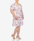 ფოტო #4 პროდუქტის Plus Size Floral Short Sleeve Knee Length Dress