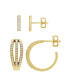 ფოტო #1 პროდუქტის Gold Plated 2-Piece C Hoop Bar Earrings Set