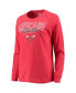 ფოტო #3 პროდუქტის Women's Heathered Black, Heathered Red Chicago Bulls Raglan Long Sleeve T-Shirt & Shorts Sleep Set