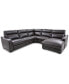 Фото #2 товара Gabrine 5-Pc. Leather Sectional with 2 Power Headrests and Chaise, Created for Macy's