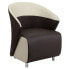Фото #4 товара Dark Brown Leather Lounge Chair With Beige Detailing