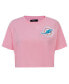 Фото #3 товара Women's Pink Miami Dolphins Cropped Boxy T-shirt