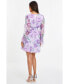 ფოტო #3 პროდუქტის Women's Chiffon Frill Tier Long Sleeve Skater Dress