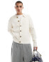 Фото #1 товара Cotton On grandpa knitted cardigan in off white