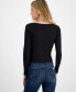 Фото #2 товара Juniors' Asymmetric Rib-Knit Long-Sleeve Top