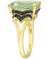 ფოტო #5 პროდუქტის Green Quartz (5-1/3 ct. t.w.) & Black Sapphire (3/8 ct. t.w.) Statement Ring in 18k Gold Flash-Plated Sterling Silver