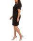 ფოტო #3 პროდუქტის Plus Size Flutter-Sleeve Side-Ruched Dress