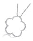 ფოტო #2 პროდუქტის Sterling Silver Cubic Zirconia Large Open Flower Shape Necklace