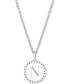 ფოტო #3 პროდუქტის Initial Medallion Pendant Necklace in Sterling Silver, 18"