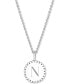 Initial Medallion Pendant Necklace in Sterling Silver, 18"