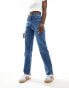 Фото #1 товара Abercrombie & Fitch Curve Love 90s straight ultra high rise jean in dark blue