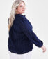 Plus Size Cotton Eyelet-Embroidered Split-Neck Top, Created for Macy's
