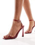 Simmi London Apple barely there heeled sandals in burgundy