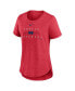 Фото #2 товара Women's Heather Red Los Angeles Angels Knockout Team Stack Tri-Blend T-shirt