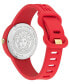 ფოტო #4 პროდუქტის Women's Swiss Medusa Pop Red Silicone Strap Watch 39mm Set