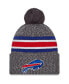 Фото #1 товара Men's Gray Buffalo Bills 2023 Sideline Sport Cuffed Pom Knit Hat