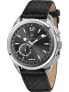 Фото #1 товара Мужские наручные часы с черным кожаным ремешком Maserati R8851112001 Traguardo Hybrid Smart 45mm 3ATM