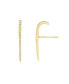 ფოტო #1 პროდუქტის Diamond Curved Bar 14K Yellow Gold Stud Earrings