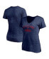 Фото #1 товара Women's Heathered Navy Cleveland Guardians Old Time Favorite V-Neck T-shirt
