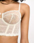 & Other Stories bustier bra with lace and mesh embroidery in off-white