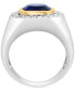 EFFY® Men's Lab Grown Sapphire (2-1/5 ct. t.w.) & Lab Grown Diamond (5/8 ct. t.w.) Halo Ring in 14k Two-Tone Gold