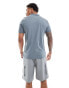 Threadbare zip neck stripe jersey polo in grey grau, S - фото #4