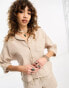 ONLY cheesecloth button down shirt co-ord in beige