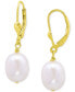 ფოტო #1 პროდუქტის Cultured Freshwater Baroque Pearl (10mm) Leverback Drop Earrings, Created for Macy's