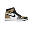 Фото #2 товара Кроссовки Nike Air Jordan 1 Retro High NRG Patent Gold Toe (Черно-белый)