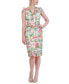 Women's Floral V-Neck Cap-Sleeve Sheath Dress