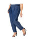 Plus Size Paper Bag Waist Tencel Crop Pants