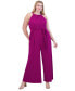 Фото #1 товара Plus Size Halter-Neck Tie-Waist Jumpsuit