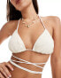 Фото #2 товара Brave Soul crochet bikini top in cream