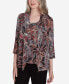 ფოტო #4 პროდუქტის Petite Classics Metallic Paisley Two in One Top