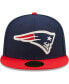 Фото #2 товара Men's Navy, Red New England Patriots Super Bowl XXXVI Letterman 59Fifty Fitted Hat