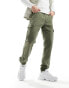 Фото #1 товара DTT slim fit garment dyed cuffed cargo trousers in khaki