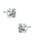 Фото #2 товара Sterling Silver White Gold Plated with 0.50ctw Lab Created Moissanite Solitaire Tulip Stud Earrings