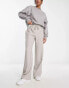 ASOS DESIGN pull on trouser in grey stripe