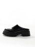 ASOS DESIGN chunky mule loafer in black faux leather