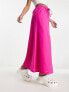 Фото #5 товара COLLUSION low rise linen beach skirt in pink