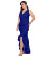 ფოტო #3 პროდუქტის Plus Size Sleeveless Ruffled High-Low Gown