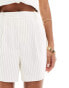 Abercrombie & Fitch co-ord soft tailored shorts in white pinstripe